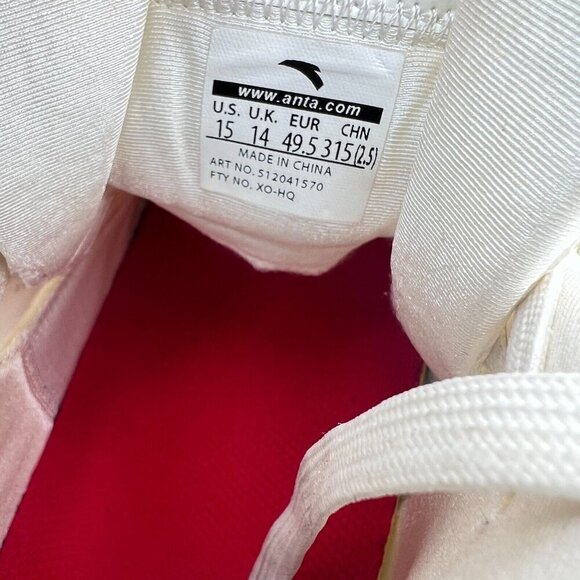 Anta KT6 Klay Thompson Nature Flow Men Size 15 White Blue Strap Basketball Shoes - Picture 10 of 11